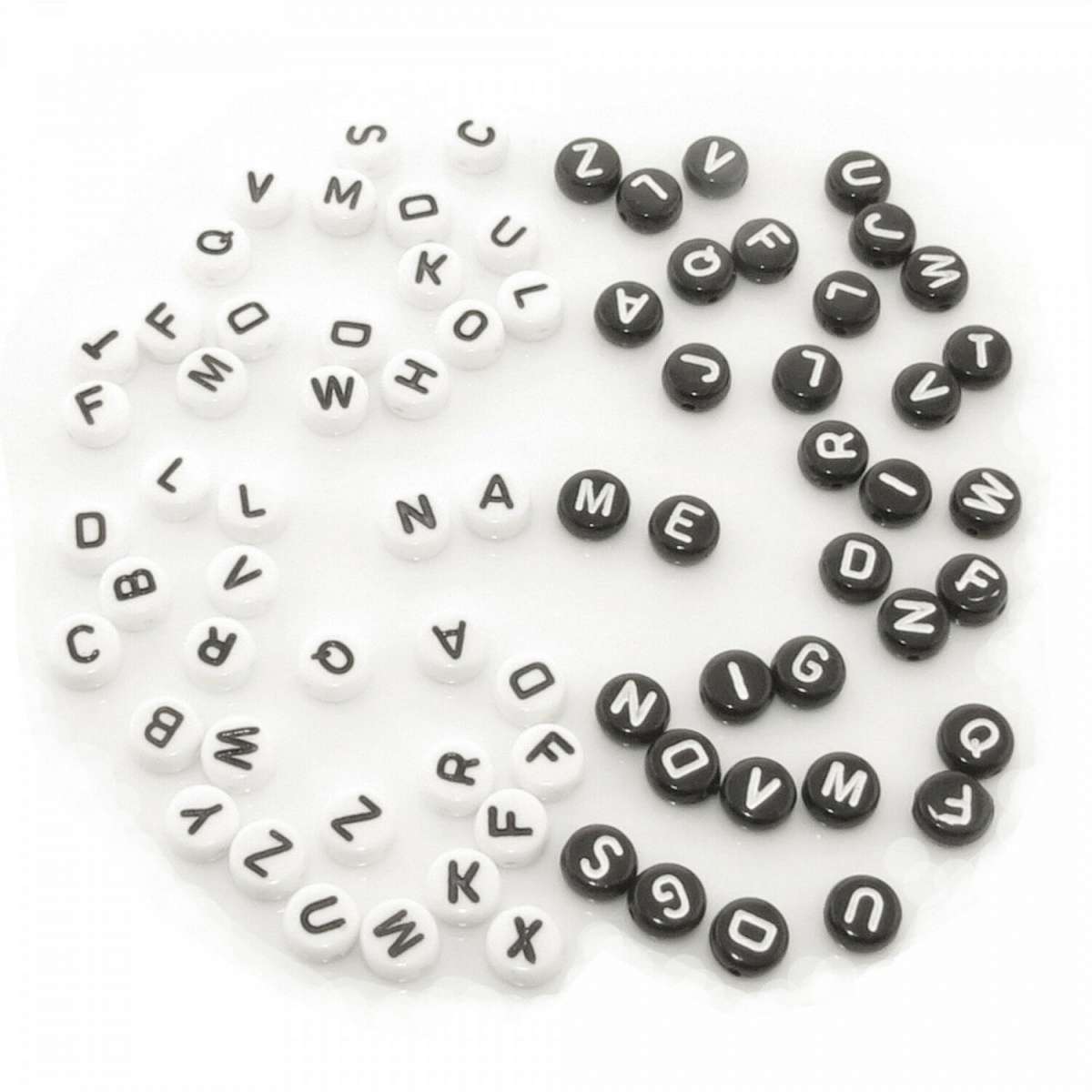 Mix Buchstaben Perlen X Mm Wei Schwarz Alphabet Abc Namen